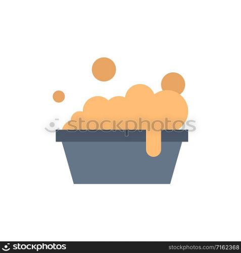 Bowl, Cleaning, Washing Flat Color Icon. Vector icon banner Template