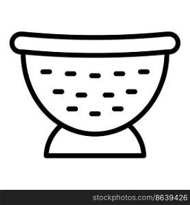 Bowl colander icon outline vector. Cooking sieve. Ceramic sifting. Bowl colander icon outline vector. Cooking sieve