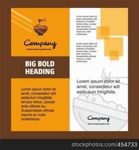 Bowl Company Brochure Title Page Design. Company profile, annual report, presentations, leaflet Vector Background