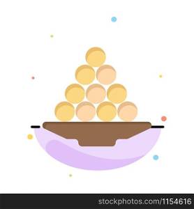 Bowl, Delicacy, Dessert, Indian, Laddu, Sweet, Treat Business Logo Template. Flat Color