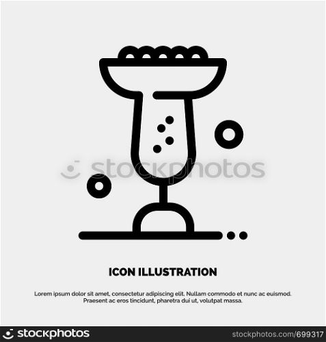 Bowl, Food, Eat, Madrigal Line Icon Vector
