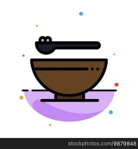 Bowl, Food, Kitchen, Madrigal Abstract Flat Color Icon Template