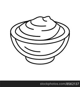 bowl ketchup sauce food line icon vector. bowl ketchup sauce food sign. isolated contour symbol black illustration. bowl ketchup sauce food line icon vector illustration