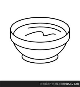 bowl mayonnaise sauce food line icon vector. bowl mayonnaise sauce food sign. isolated contour symbol black illustration. bowl mayonnaise sauce food line icon vector illustration