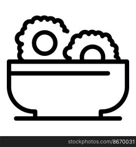Bowl milk flakes icon outline vector. Cereal breakfast. Spoon eating. Bowl milk flakes icon outline vector. Cereal breakfast