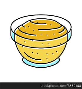 bowl mustard sauce food color icon vector. bowl mustard sauce food sign. isolated symbol illustration. bowl mustard sauce food color icon vector illustration