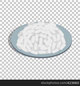 Bowl of rice isometric icon 3d on a transparent background vector illustration. Bowl of rice isometric icon