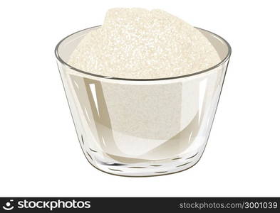 bowl of sugar isolated on white background