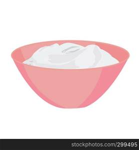 Bowl of Yogurt vector illustration on a white background isolated