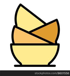 Bowl stack icon outline vector. Pottery clay. Art class color flat. Bowl stack icon vector flat