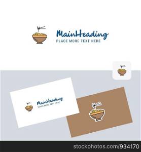 Bowl vector logotype with business card template. Elegant corporate identity. - Vector