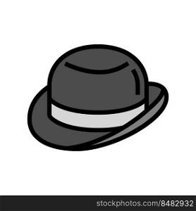 bowler hat cap color icon vector. bowler hat cap sign. isolated symbol illustration. bowler hat cap color icon vector illustration