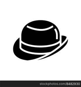 bowler hat cap glyph icon vector. bowler hat cap sign. isolated symbol illustration. bowler hat cap glyph icon vector illustration