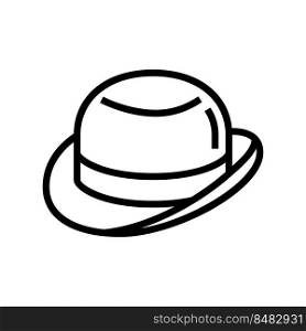 bowler hat cap line icon vector. bowler hat cap sign. isolated contour symbol black illustration. bowler hat cap line icon vector illustration