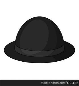 Bowler hat icon in monochrome style isolated on white background vector illustration. Bowler hat icon monochrome