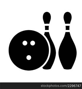 Bowling ball and pin flat icon.