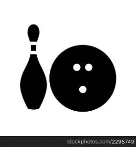 Bowling ball and pin flat icon.