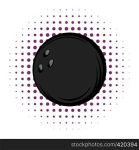Bowling ball comics icon. Colored symbol on a white background. Bowling ball comics icon
