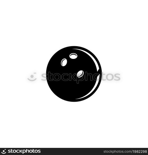 Bowling Ball. Flat Vector Icon. Simple black symbol on white background. Bowling Ball Flat Vector Icon