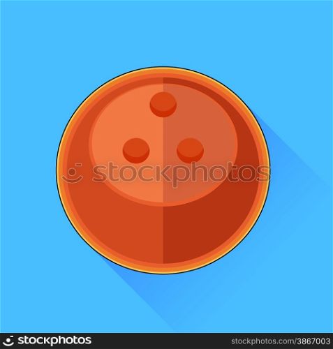 Bowling Ball Icon Isolated on Blue Background.. Bowling Ball Icon