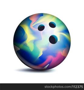 Bowling Ball Vector. Sport Game Symbol. Illustration. 3D Bowling Ball Vector. Classic Ball. Illustration