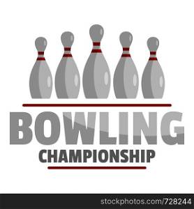 Bowling championship logo. Flat illustration of bowling championship vector logo for web. Bowling championship logo, flat style