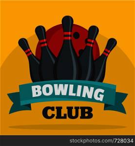 Bowling club icon. Flat illustration of bowling club vector icon for web design. Bowling club icon, flat style