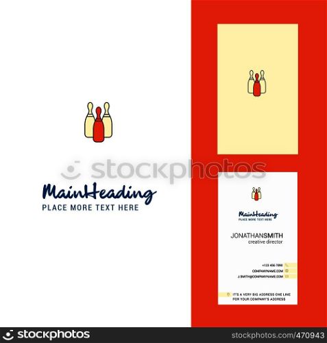 Bowling Creative Logo and business card. vertical Design Vector