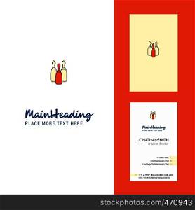 Bowling Creative Logo and business card. vertical Design Vector