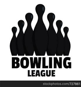 Bowling event logo. Flat illustration of bowling event vector logo for web. Bowling event logo, flat style