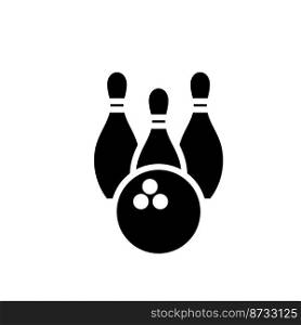 Bowling icon and pin bowling icon vector logo design template
