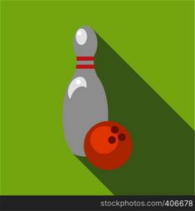 Bowling icon. Flat illustration of bowling vector icon for web design. Bowling icon, flat style