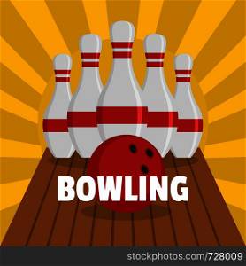Bowling icon. Flat illustration of bowling vector icon for web design. Bowling icon, flat style