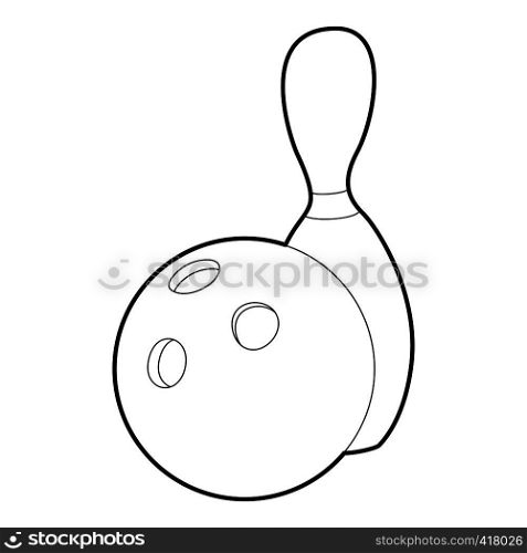 Bowling icon. Outline illustration of bowling vector icon for web. Bowling icon, outline style