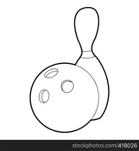 Bowling icon. Outline illustration of bowling vector icon for web. Bowling icon, outline style