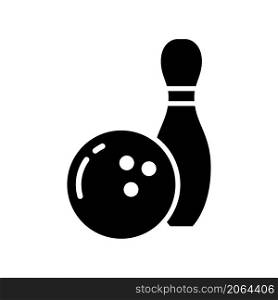 bowling icon vector glyph style