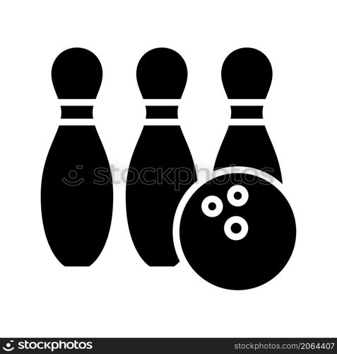 bowling icon vector solid style