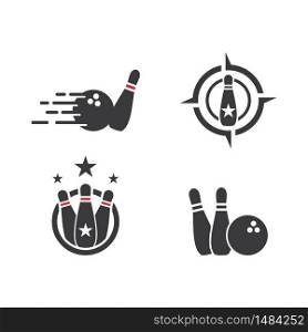Bowling logo and symbol vector design illustration