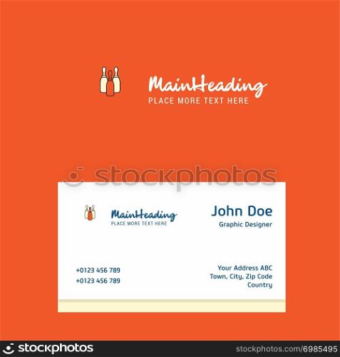 Bowling logo Design with business card template. Elegant corporate identity. - Vector