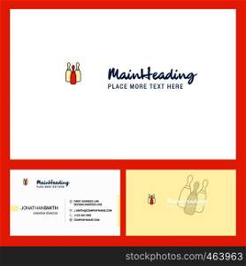 Bowling Logo design with Tagline & Front and Back Busienss Card Template. Vector Creative Design