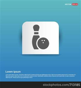 Bowling Pin and Ball Icon - Blue Sticker button