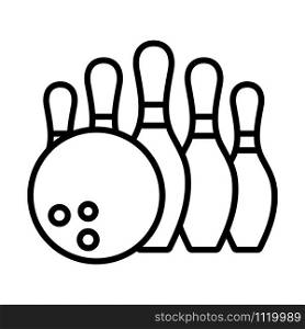 Bowling pin and ball vector icon design templates on white background
