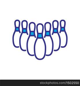 bowling pin icon color style design
