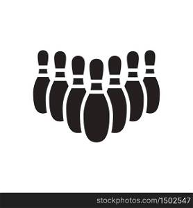 bowling pin icon glyph style design