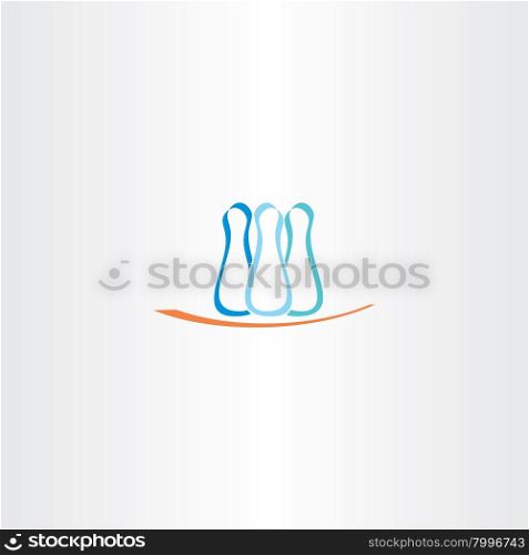 bowling pins vector logo icon play