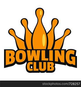 Bowling skittle logo. Flat illustration of bowling skittle vector logo for web. Bowling skittle logo, flat style