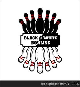 Bowling team or club emblem for web and mobile device. Bowling team or club emblem