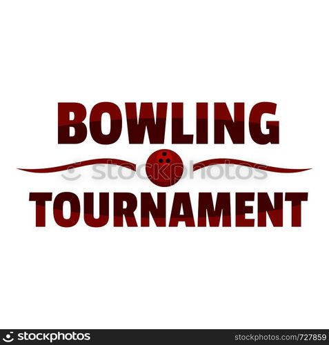 Bowling tournament logo. Flat illustration of bowling tournament vector logo for web. Bowling tournament logo, flat style