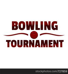 Bowling tournament logo. Flat illustration of bowling tournament vector logo for web. Bowling tournament logo, flat style