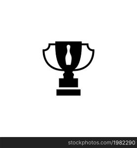 Bowling Tournament Winner Cup. Flat Vector Icon. Simple black symbol on white background. Bowling Tournament Winner Cup Flat Vector Icon